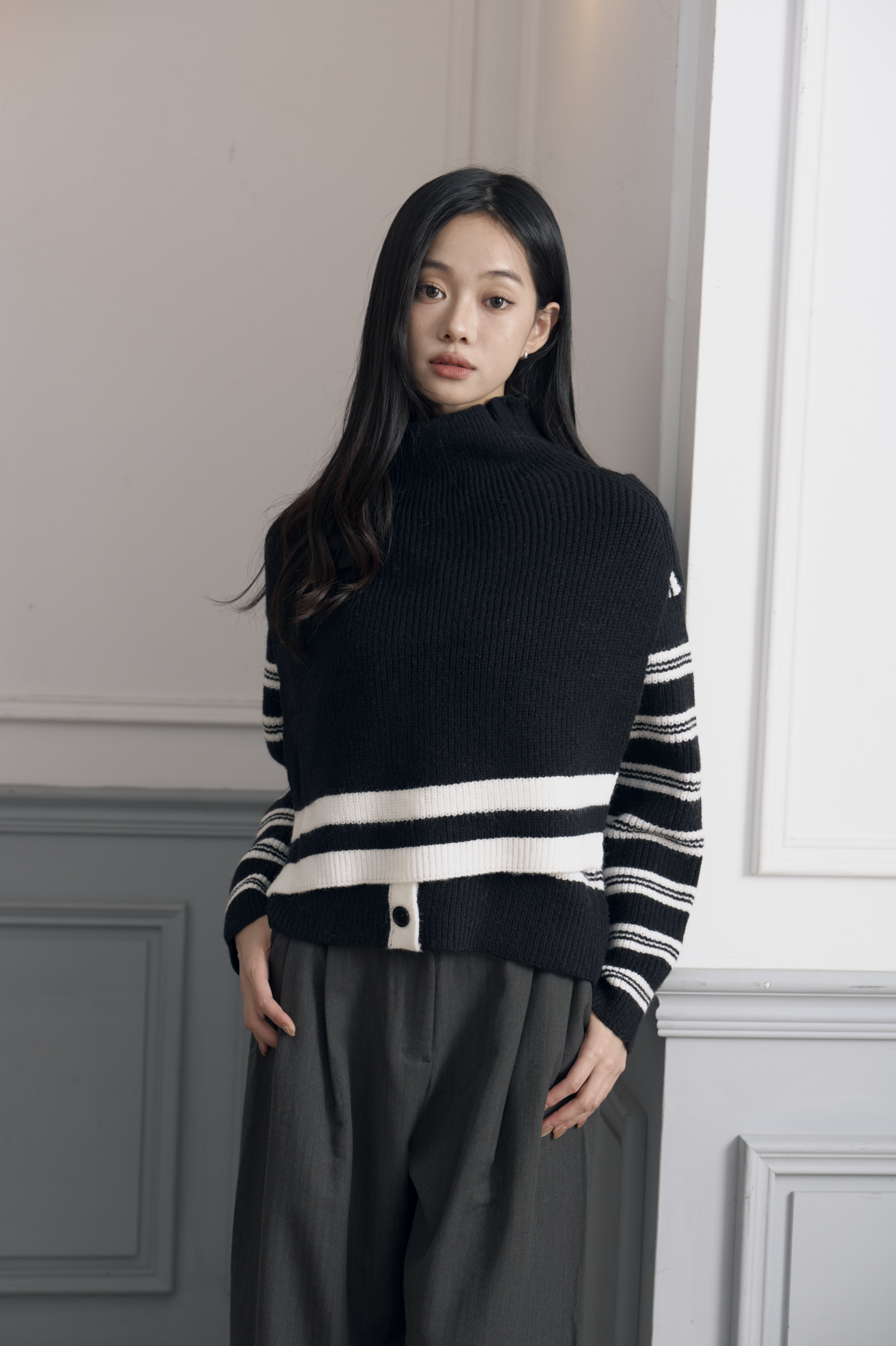 2603 多穿設計圍巾外套兩件組