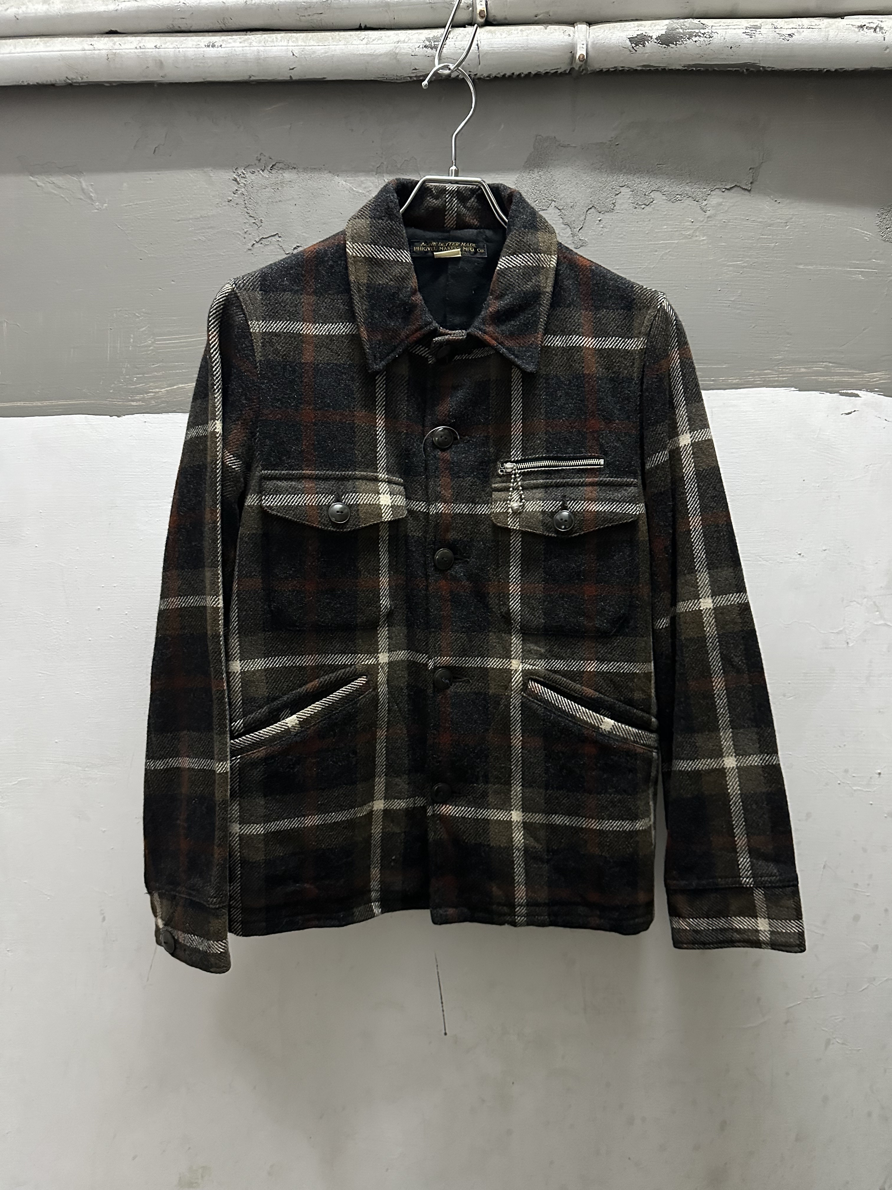 phigvel Wool Button Sport Jacket Made in Japan *Ball Chain Zipper