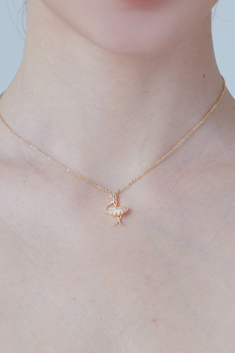 璀璨芭蕾舞夢鑽心項鍊