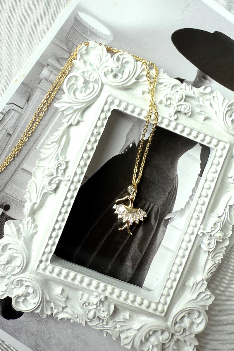 璀璨芭蕾舞夢鑽心項鍊