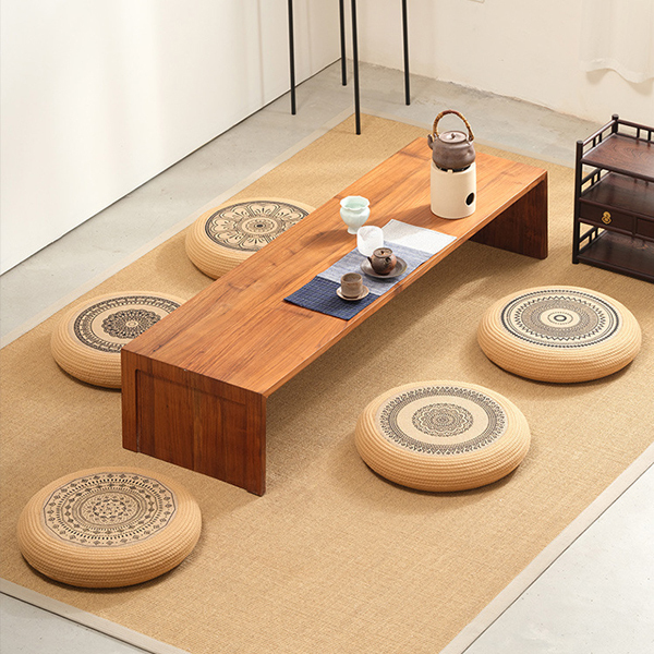 弧形棉麻蒲團坐墊