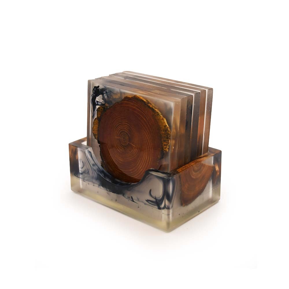 DipDipLife｜森林系松木樹脂杯墊｜方形