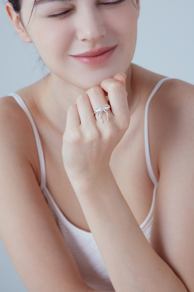 絲帶蝴蝶結可調戒指