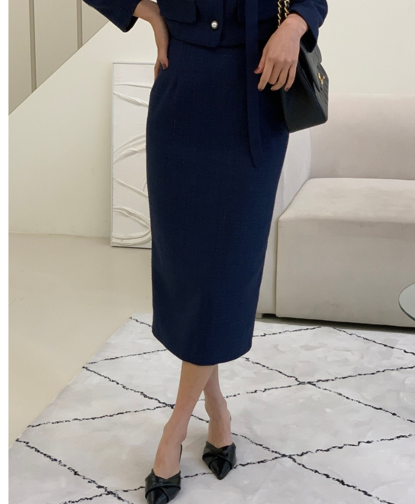 [現貨]方領優雅兩件式套裝長裙 [ 2色 / S ]