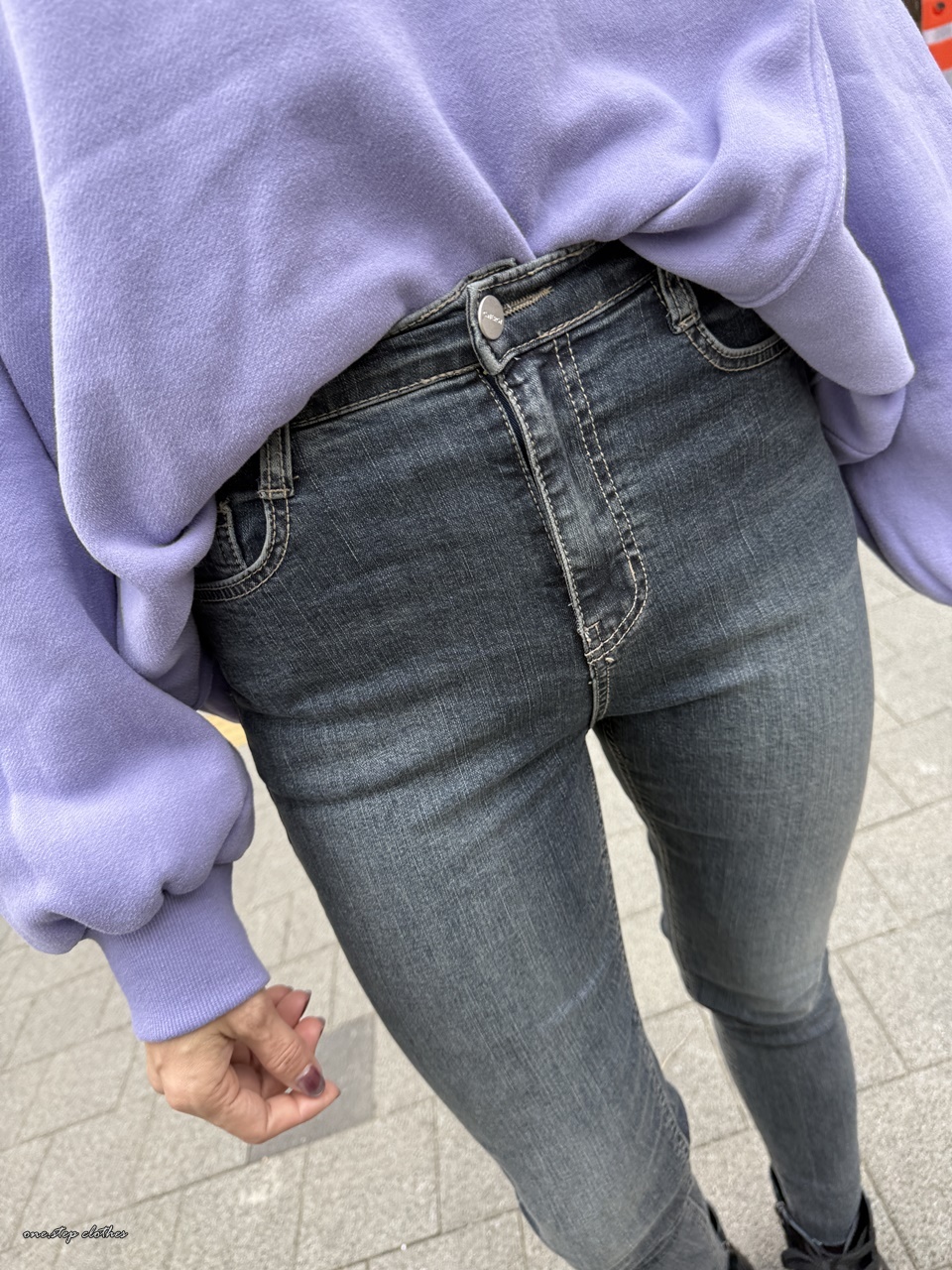 正韓復古修身彈性窄管褲