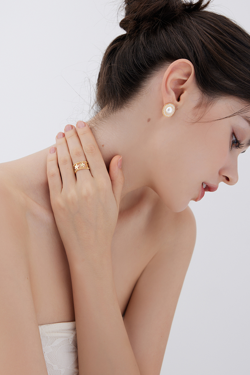 法式簡約花環戒指