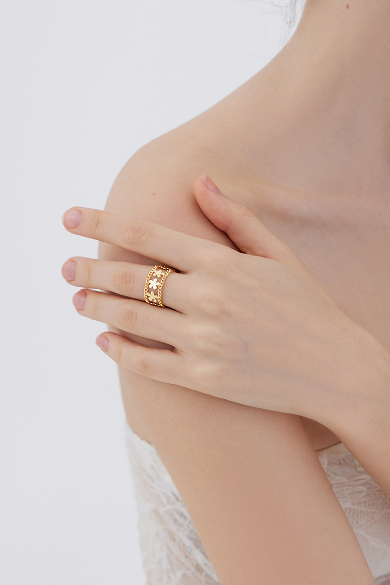 法式簡約花環戒指