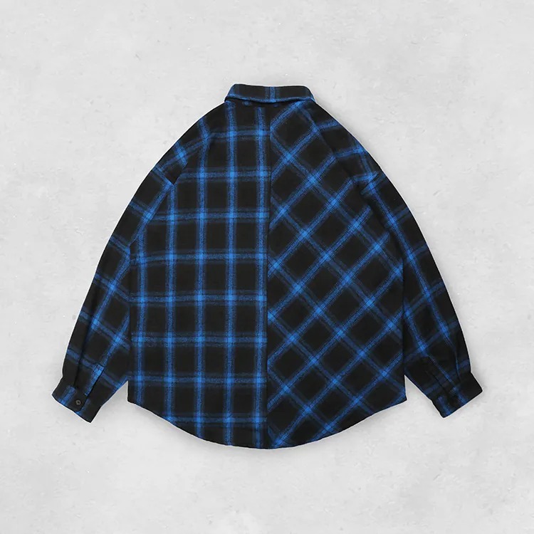 B-SIDE ASYMMETRICAL CHECKED SHIRT