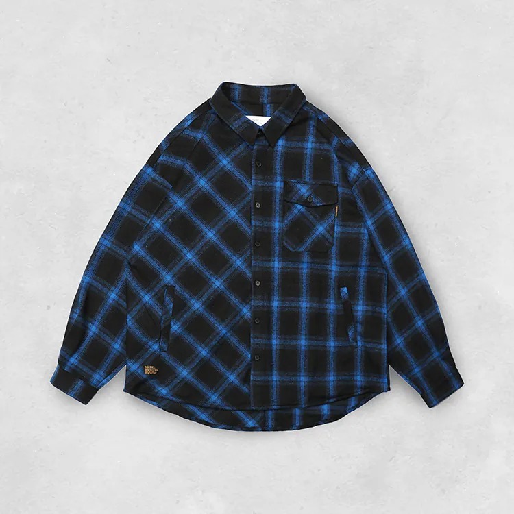 B-SIDE ASYMMETRICAL CHECKED SHIRT
