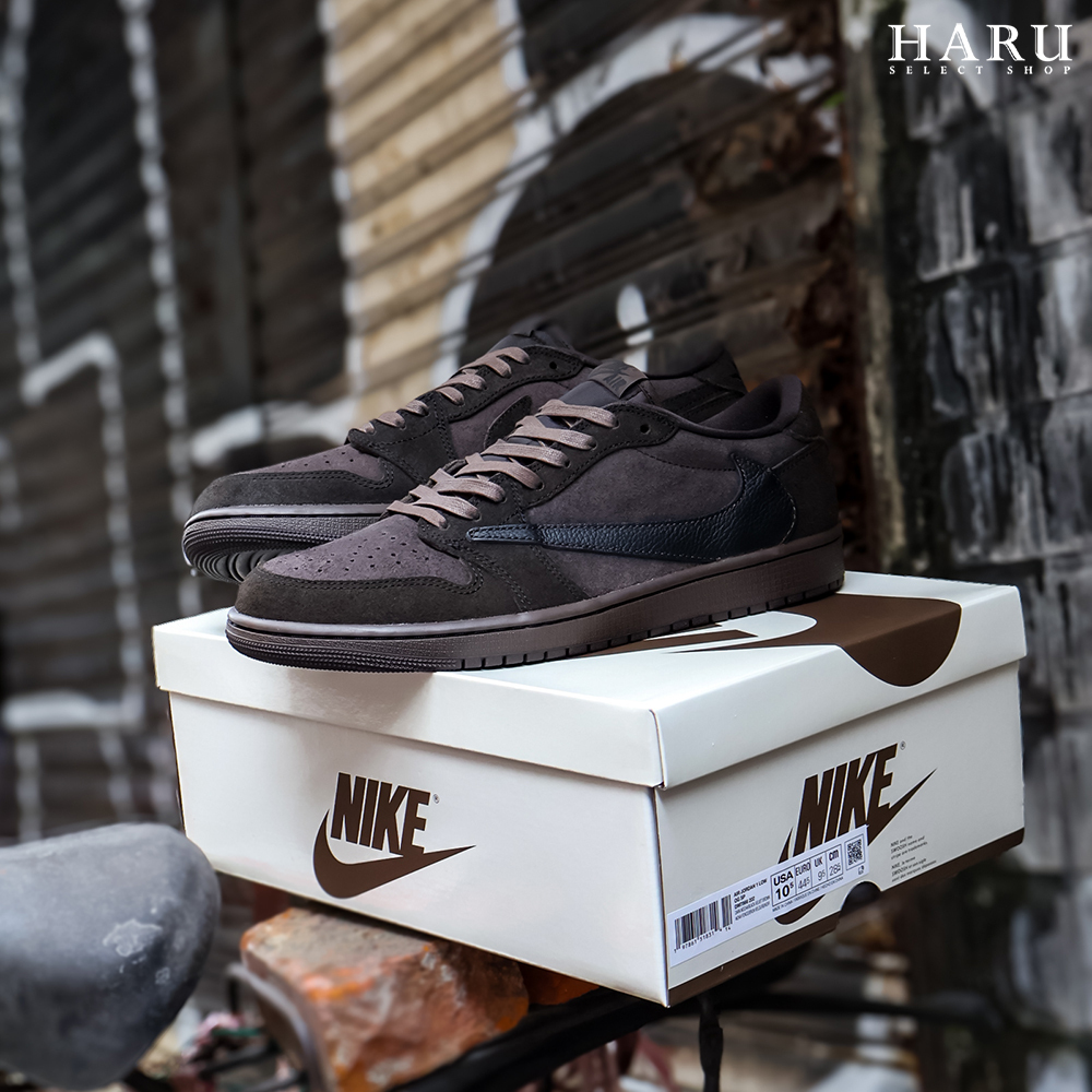 聯名款 Travis Scott x Air Jordan 1 Low OG “Velvet Brown” 摩卡 麂皮 皮革 倒鉤 棕色 復古休閒鞋 DM7866-202