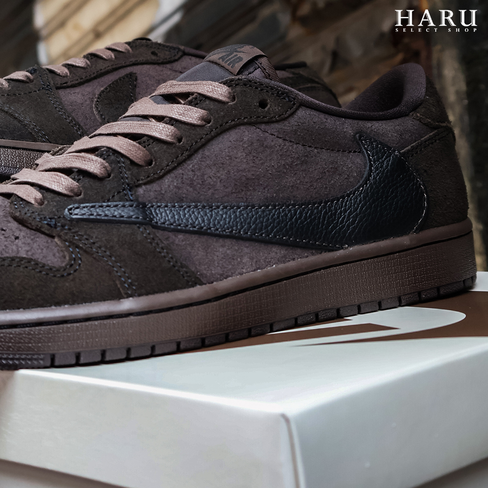 聯名款 Travis Scott x Air Jordan 1 Low OG “Velvet Brown” 摩卡 麂皮 皮革 倒鉤 棕色 復古休閒鞋 DM7866-202