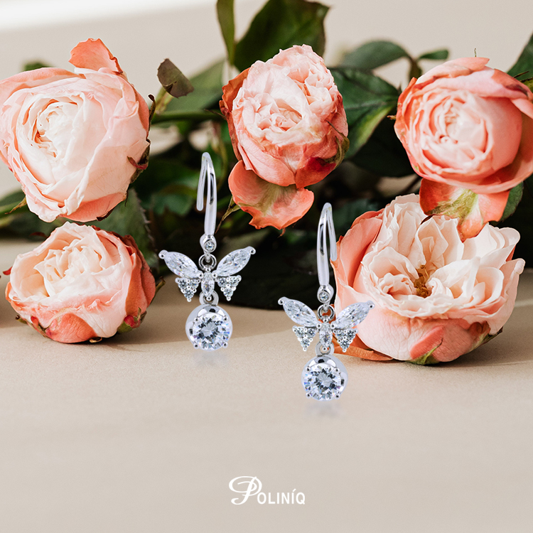 925純銀「Butterfly」晶鑽耳環-SDE0021