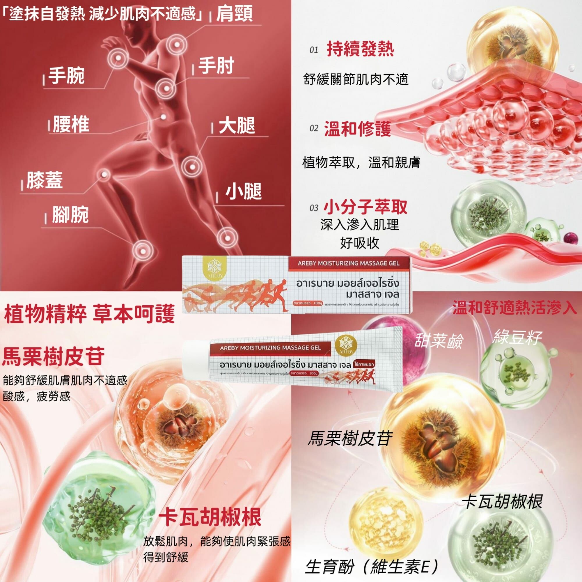 （改善痛症發作） 泰國AREBY改善酸痛膏100g R110