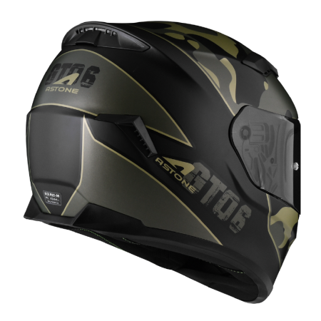 ASTONE GTO6 YC1 平黑綠 彩繪 全罩帽款式