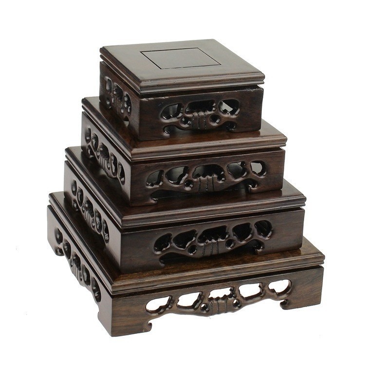 黑紫檀正方奇石底座