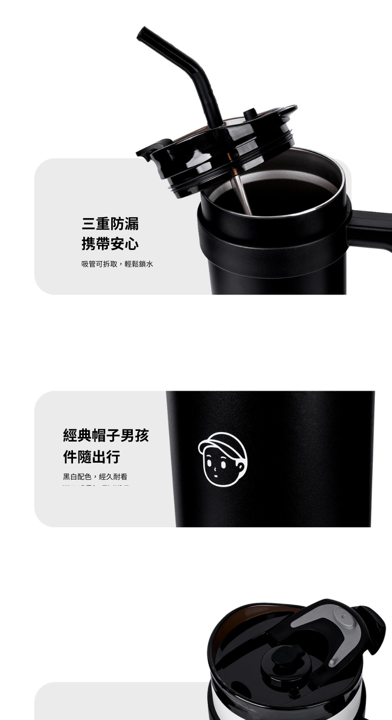 Finerworld 巨無霸吸管高身保溫杯 1.25L