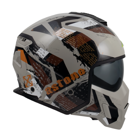 ASTONE SK6 卡其/VA1棕 彩繪 複合式帽款
