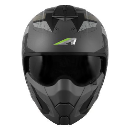 ASTONE SK6 平暗灰/VA1綠 彩繪 複合式帽款