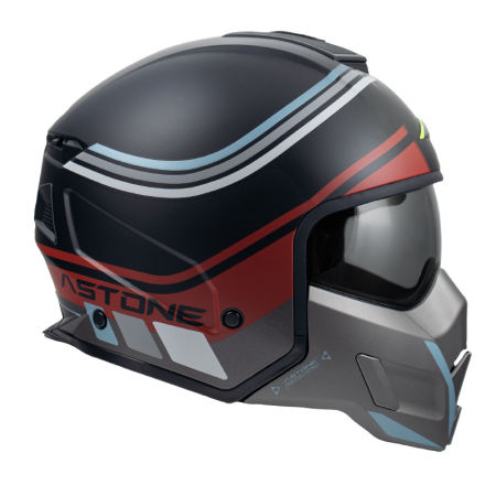 ASTONE SK6 平黑/VA2紅 彩繪 複合式帽款