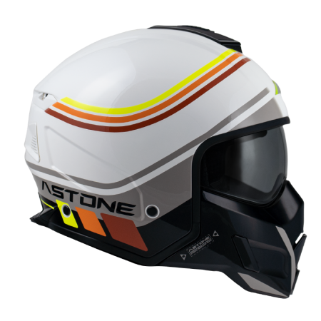 ASTONE SK6 白/VA2灰 彩繪 複合式帽款