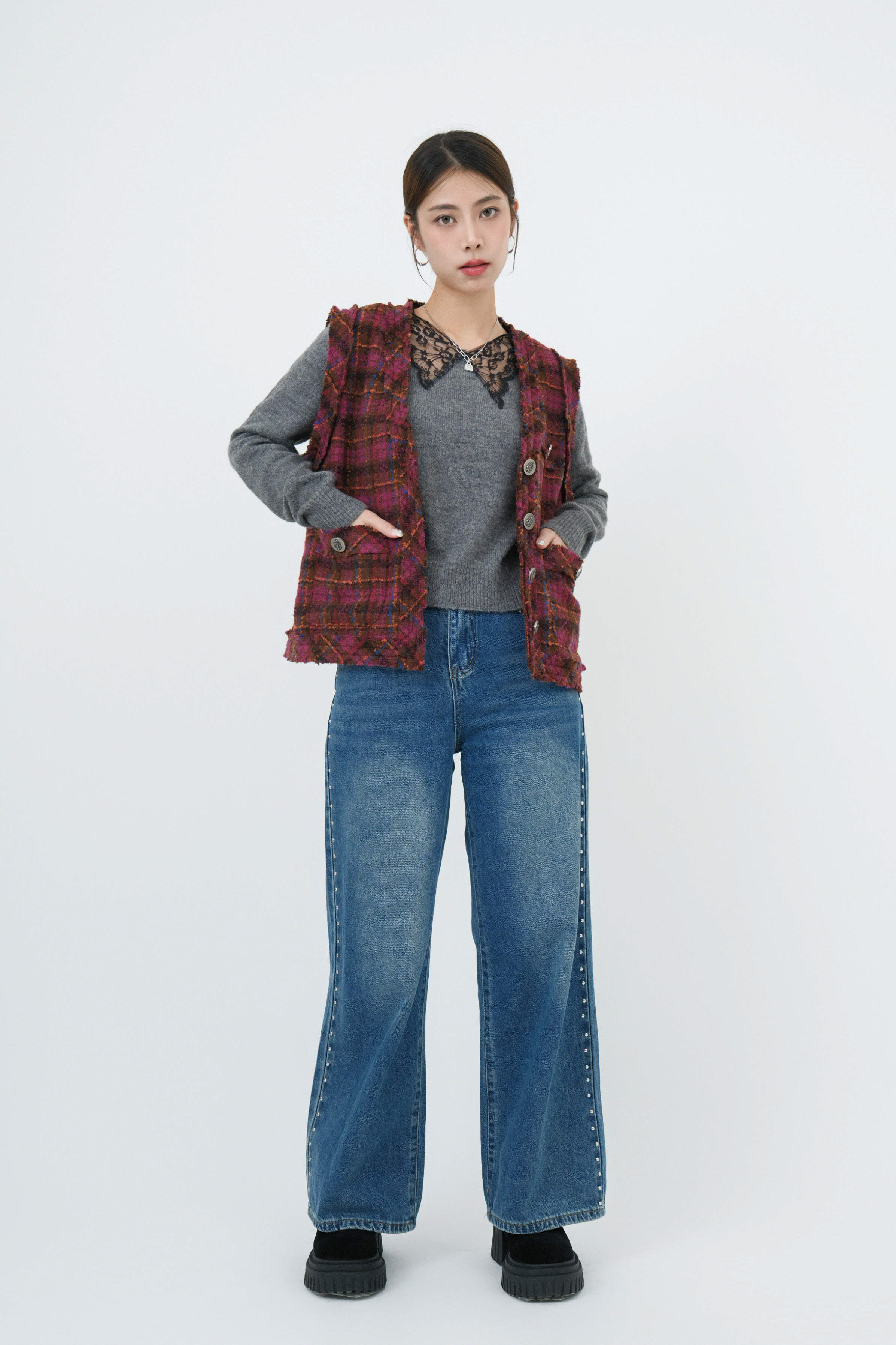 FW24_0304（背心＋上衣+牛仔褲）