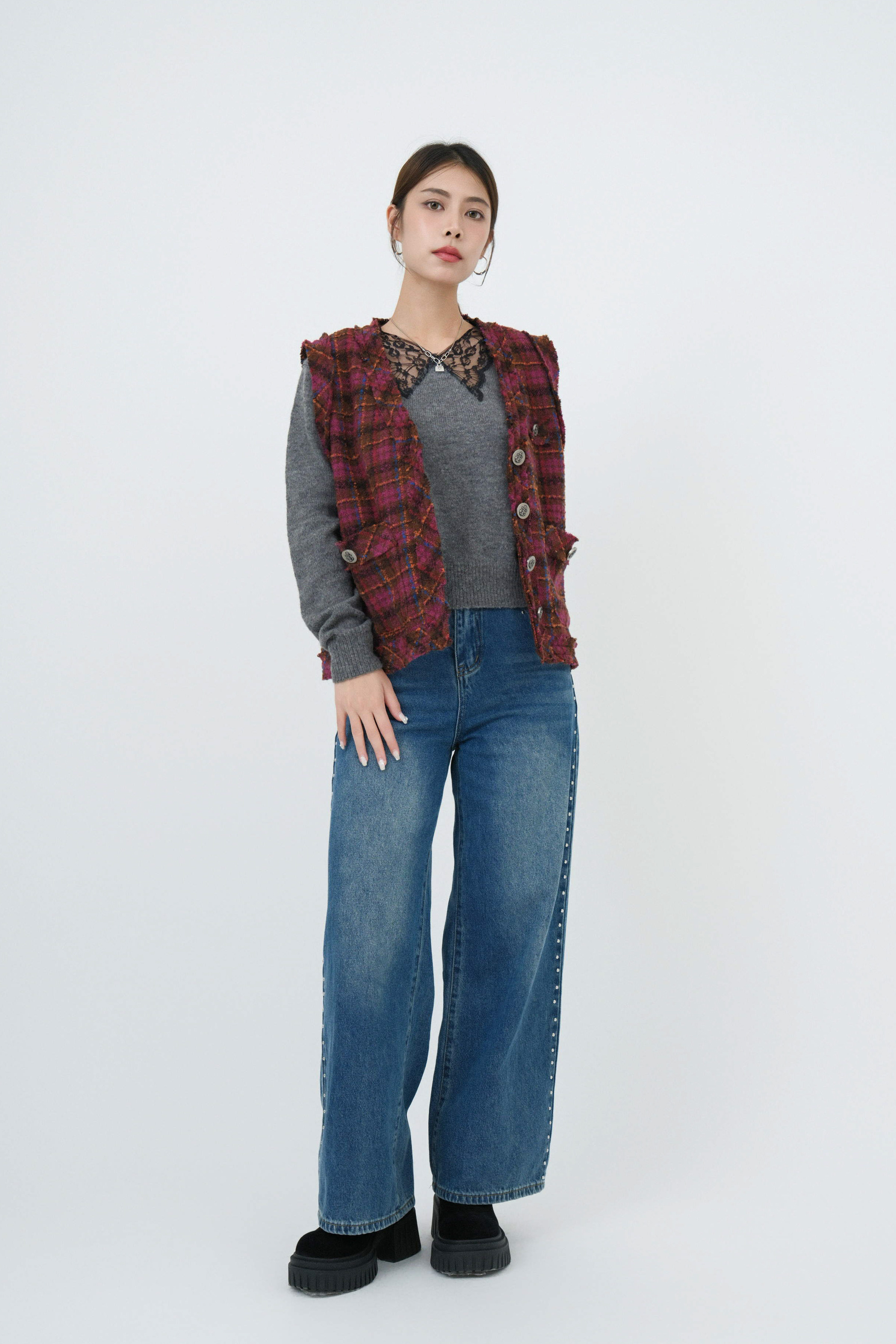 FW24_0304（背心＋上衣+牛仔褲）