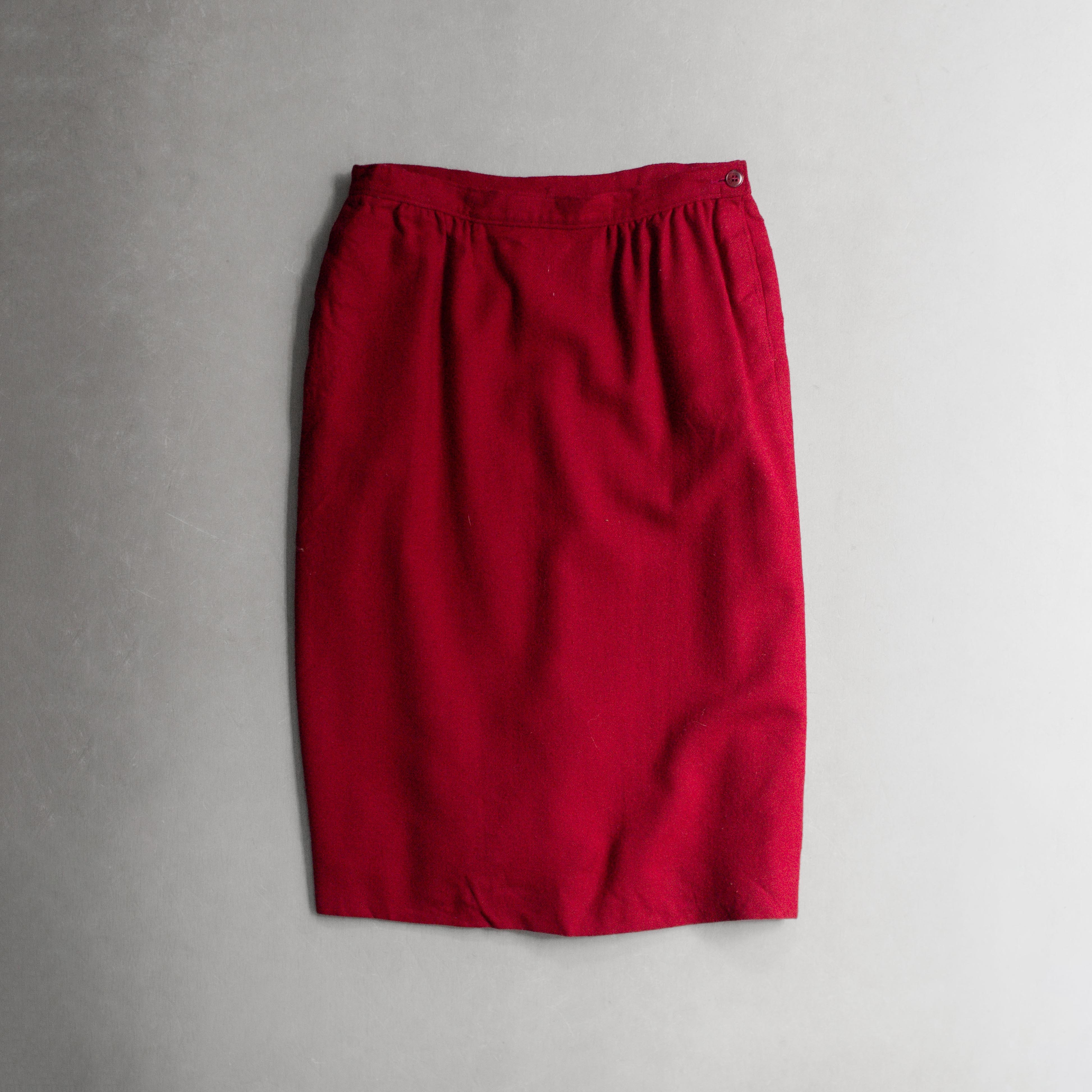 PENDLETON WOOL SKIRTS 美國製 酒紅 羊毛 素面 及膝窄裙 裙子