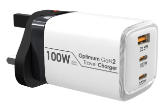 EGO 100W Optimum GaN2 3 Ports Travel Charger - OP100