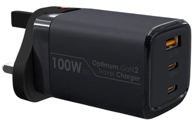 EGO 100W Optimum GaN2 3 Ports Travel Charger - OP100