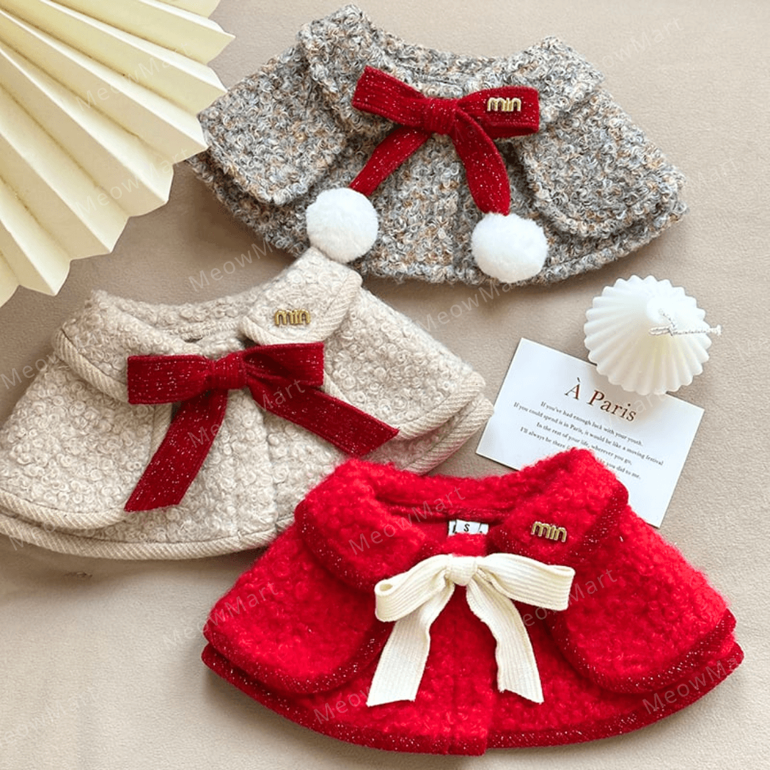 冬日蝴蝶結披肩