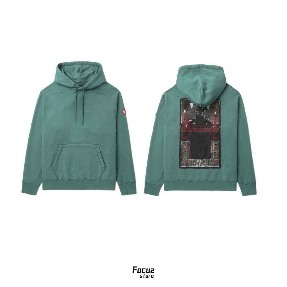 【Focus Store】預購 C.E Washed district patch heavy hoodie "Peacock Green" 帽T