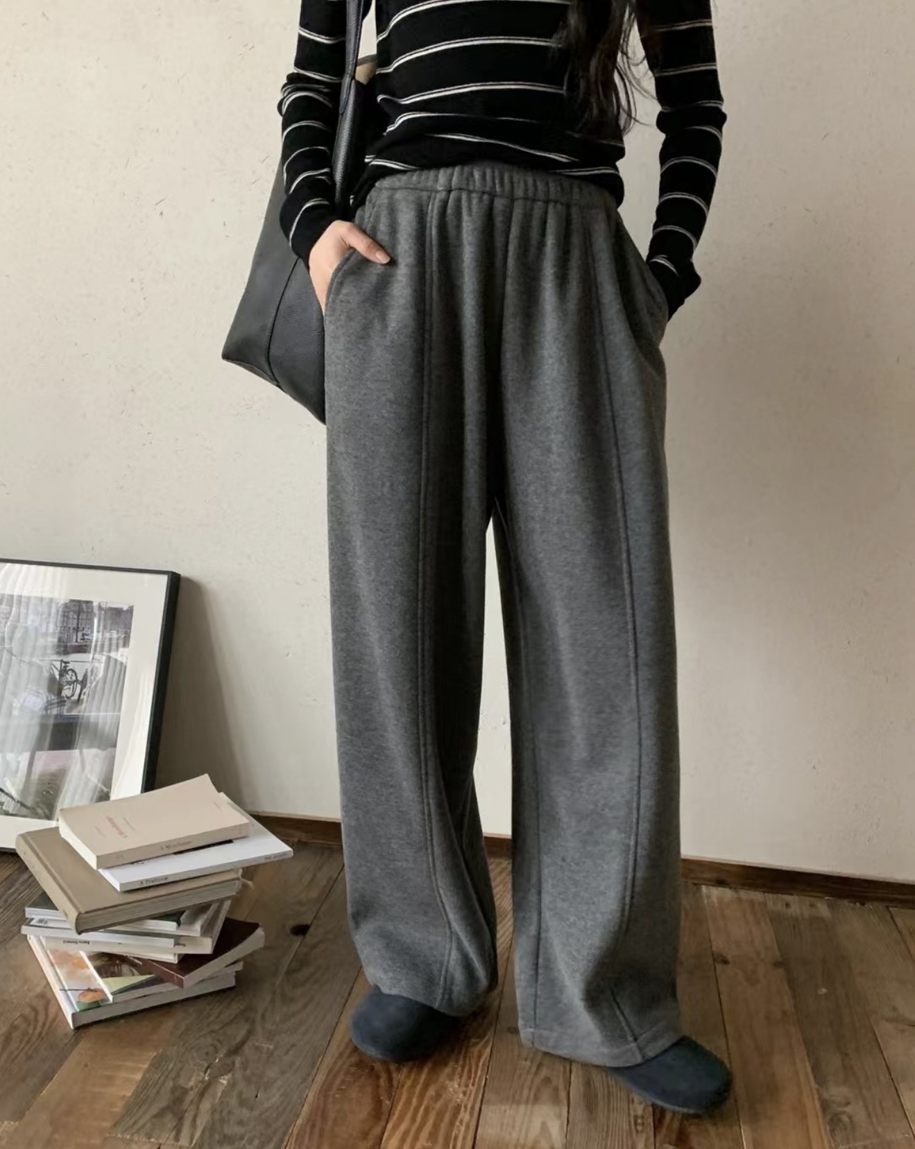 #現貨商品 降溫必備‼️毛呢垂感羊絨褲 2色