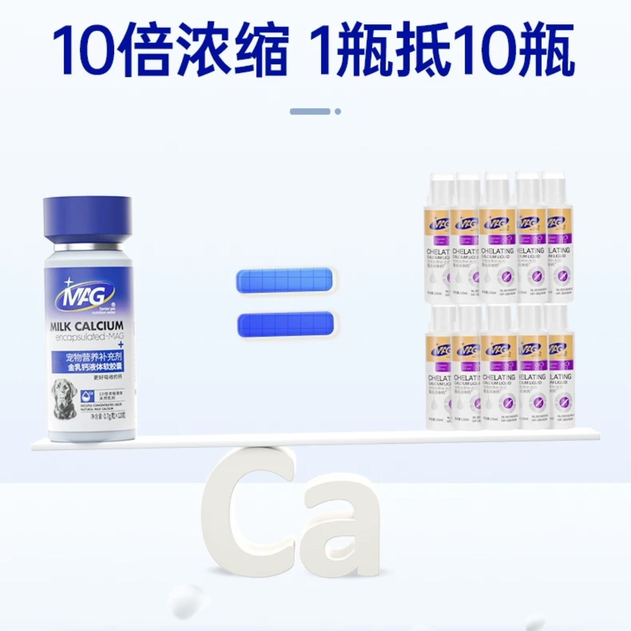 MAG U+系列金乳钙液体软胶囊 犬用 0.7g/粒*120粒