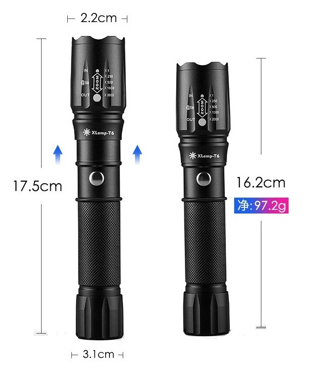L002  LED手電筒 - USB充電 (T6 Flashlight)
