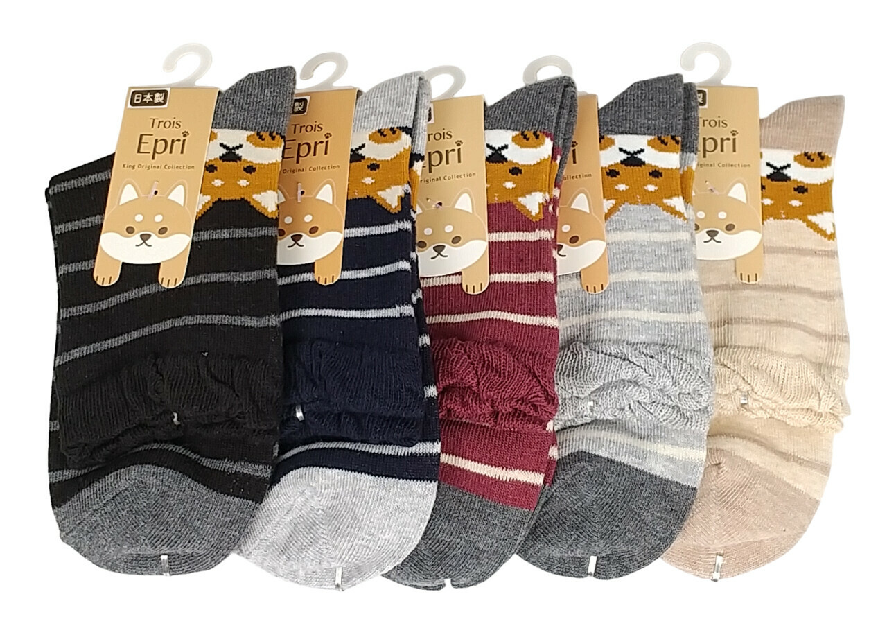 日式橫間圖案襪 (日本製)