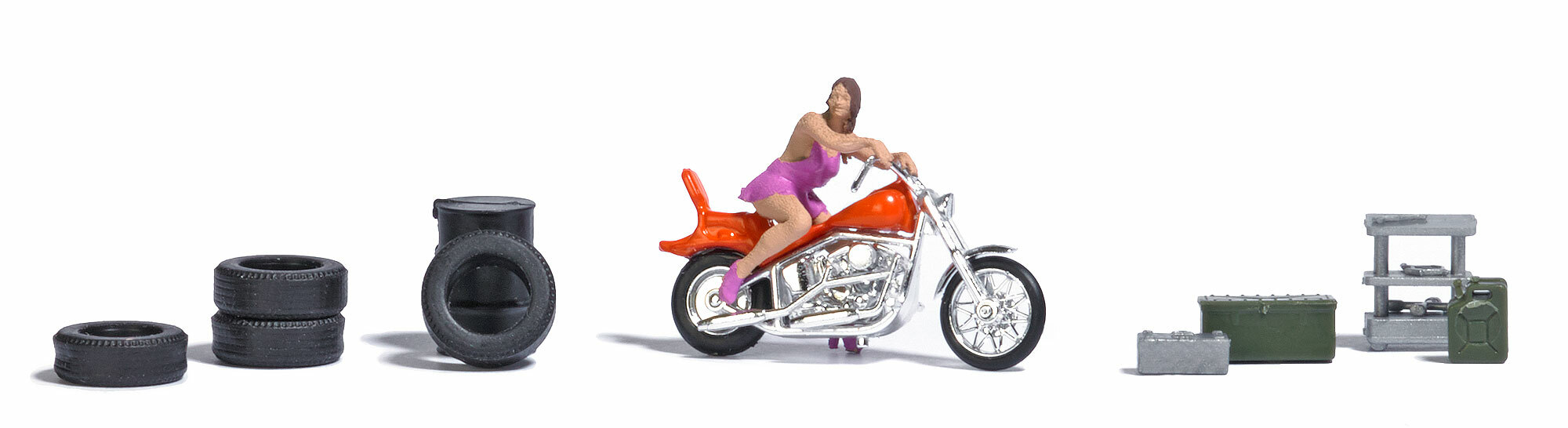 Busch 79811 HO規 摩托車模特兒+配件組