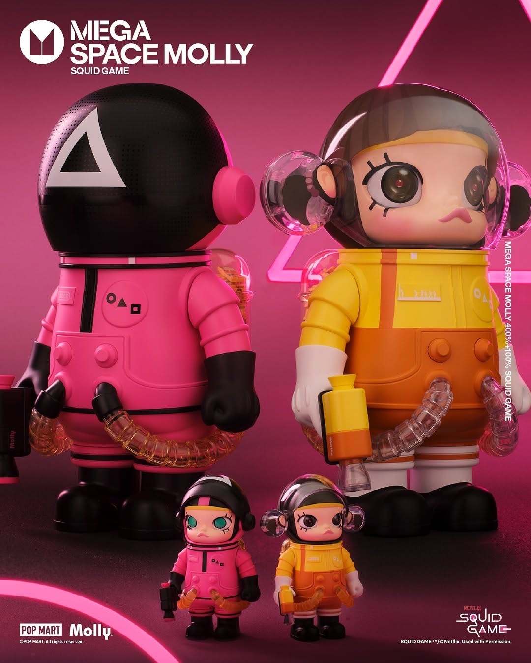 <官方正版授權>POPMART MEGA SPACE MOLLY 魷魚遊戲 400%+100%
