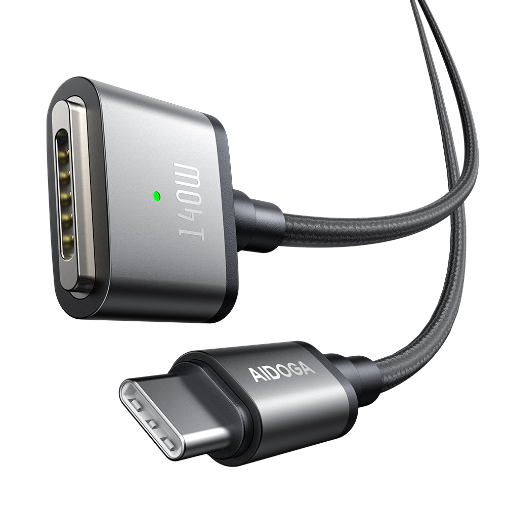 AIDOGA 艾迪伽 Type-C TO MagSafe 3 PD3.1 磁吸充電線快充線 140W 風暴系列 2M