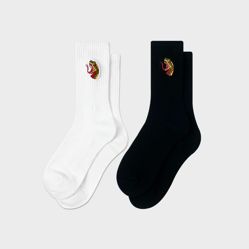 【SCSXU14】毒液蛇圖騰刺繡毛巾襪