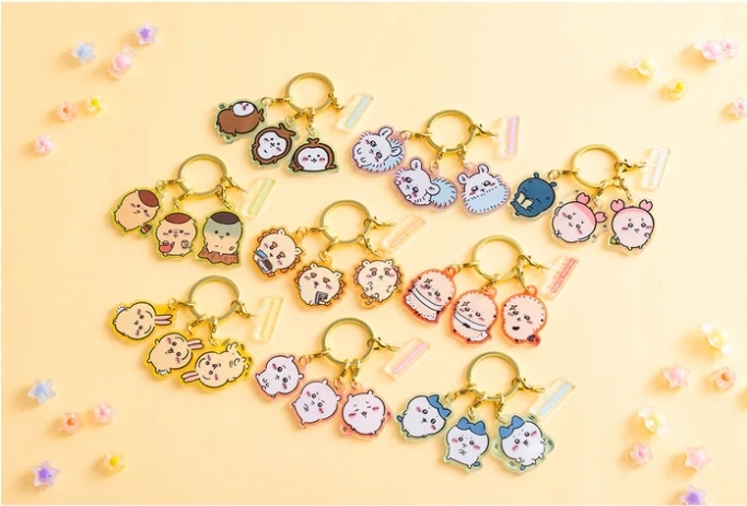 KTQ STORE ‧  日本 Chiikawa 吉伊卡哇 三連壓克力吊飾 烏薩奇 鑰匙圈