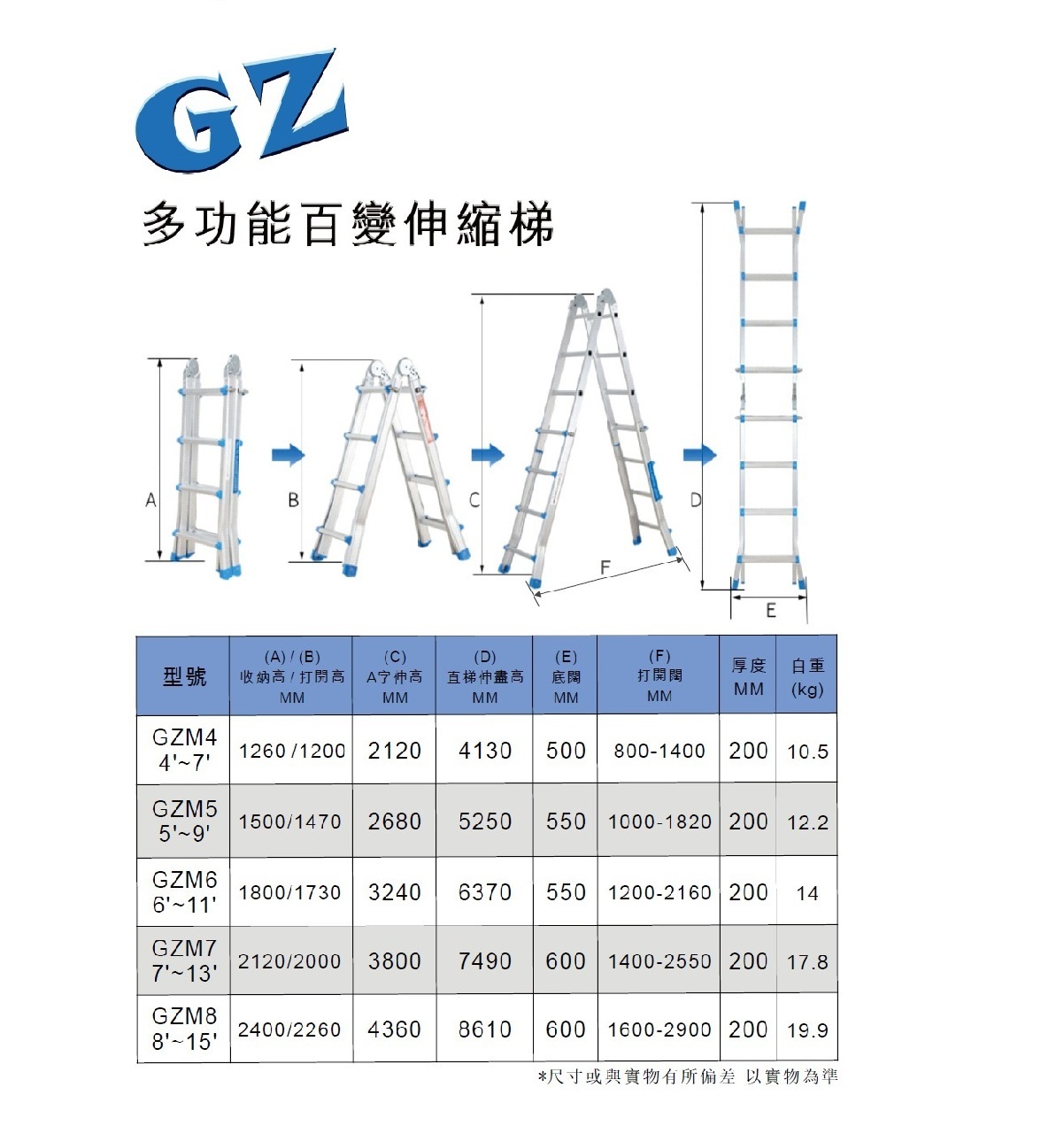 N018 GZ 百變伸縮梯
