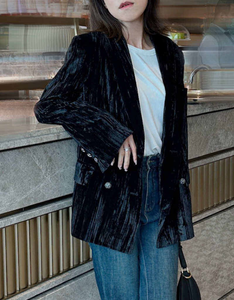 Silk-Blend Velvet Blazer_BZ2312L01A