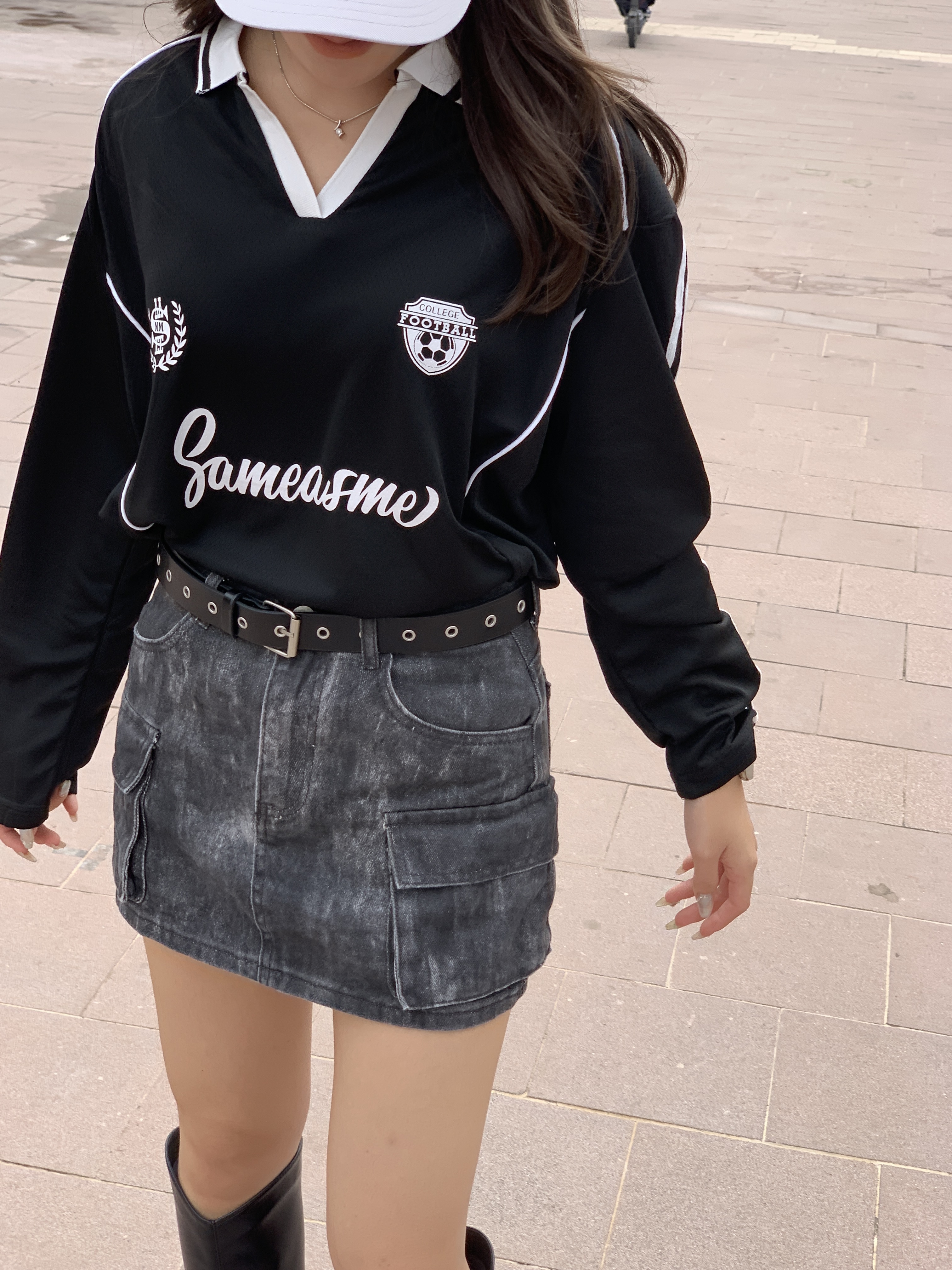 街頭刷色牛仔半身裙  (3colors)