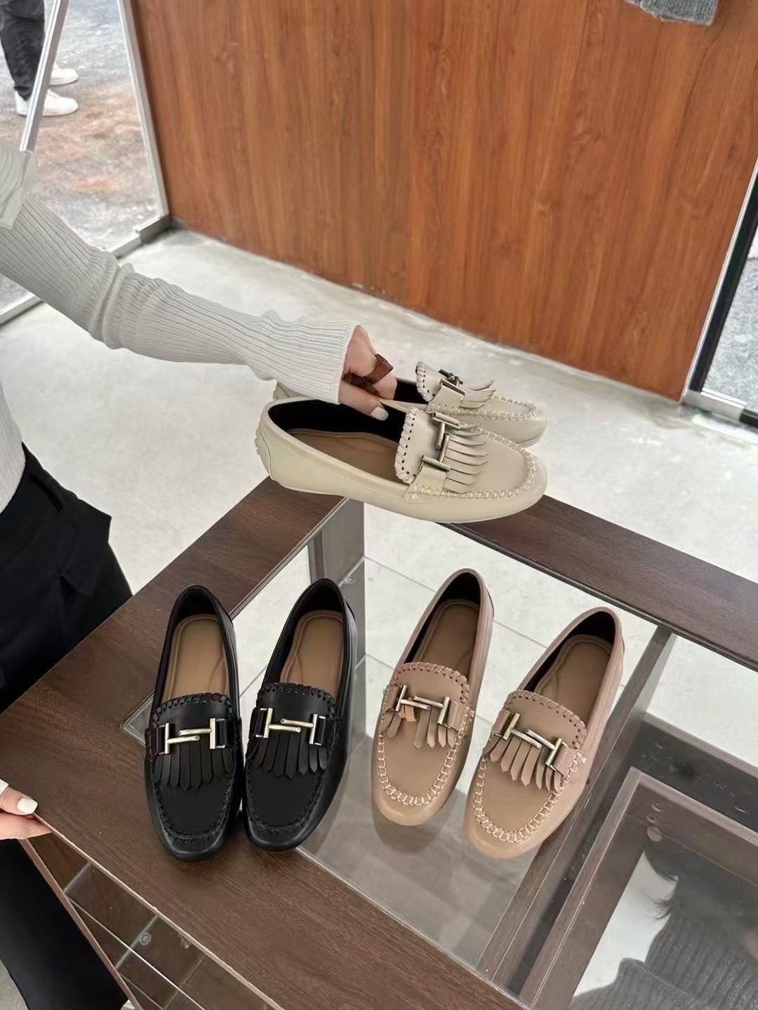 軟軟造型流蘇懶人鞋