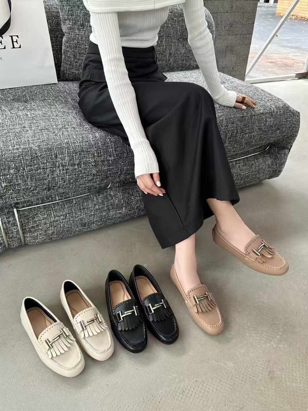 軟軟造型流蘇懶人鞋