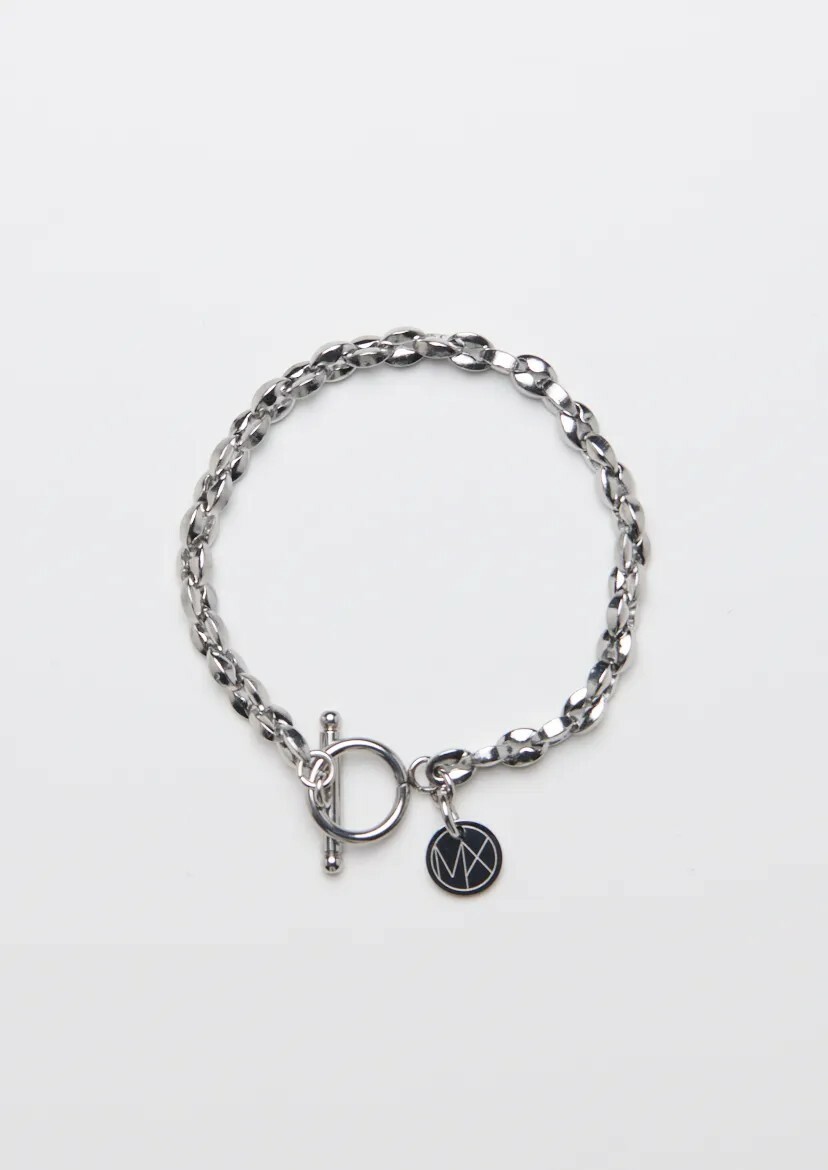 MB022 小橢圓咖啡豆型純鋼手鏈