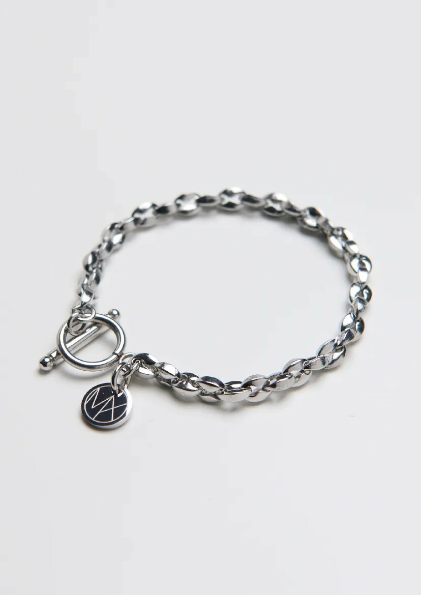 MB022 小橢圓咖啡豆型純鋼手鏈