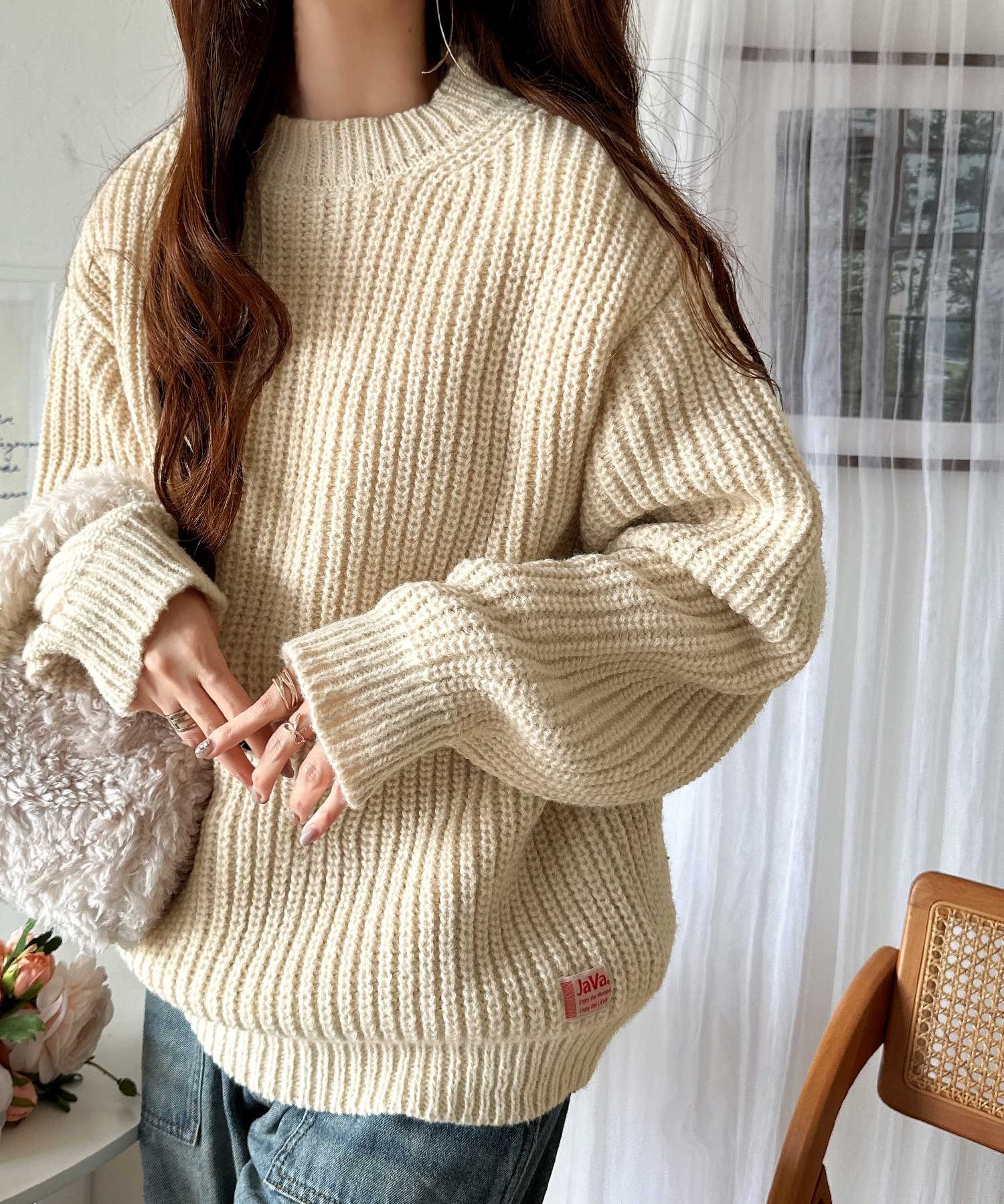 🇯🇵 日系品牌 JAVA 低針 針織毛衣 針織衫 寬鬆 保暖 禦寒 長袖 / 現貨