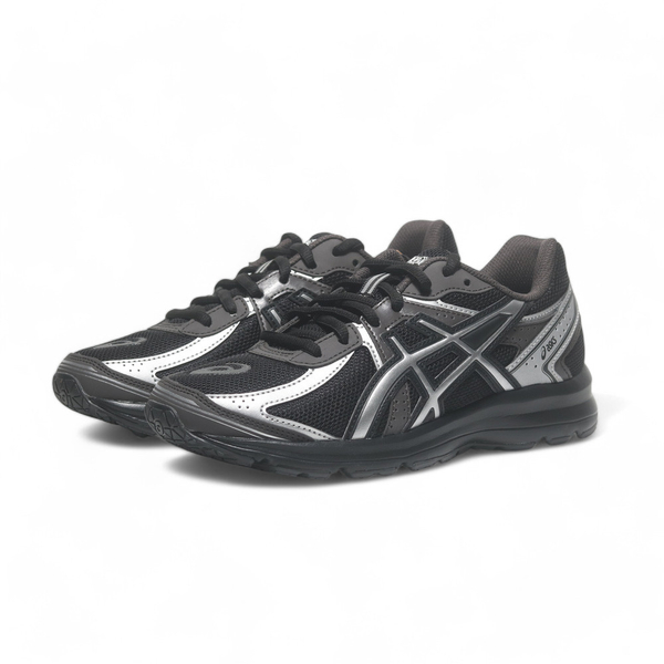ASICS 慢跑鞋 JOG 100S 黑銀 復古 情侶鞋 男女 1203A741001