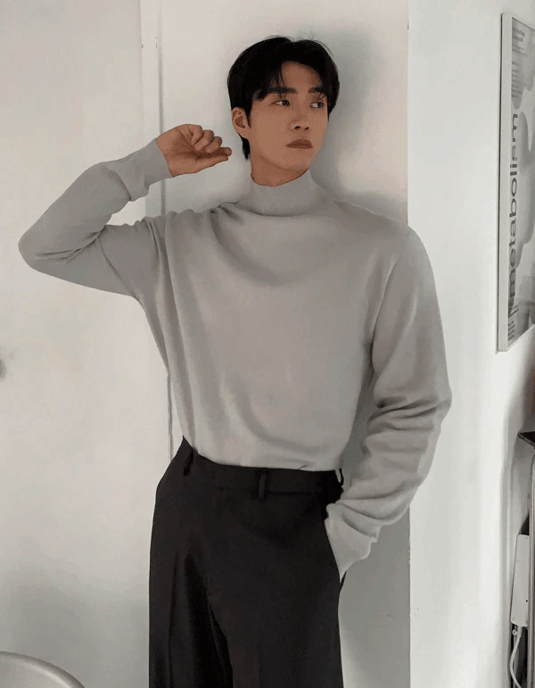 無縫半高領針織衫